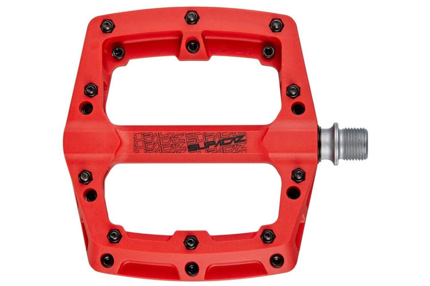 Supacaz Smash Thermopoly-Pedal inklusive montierter austauschbarer Pins rot 2/2