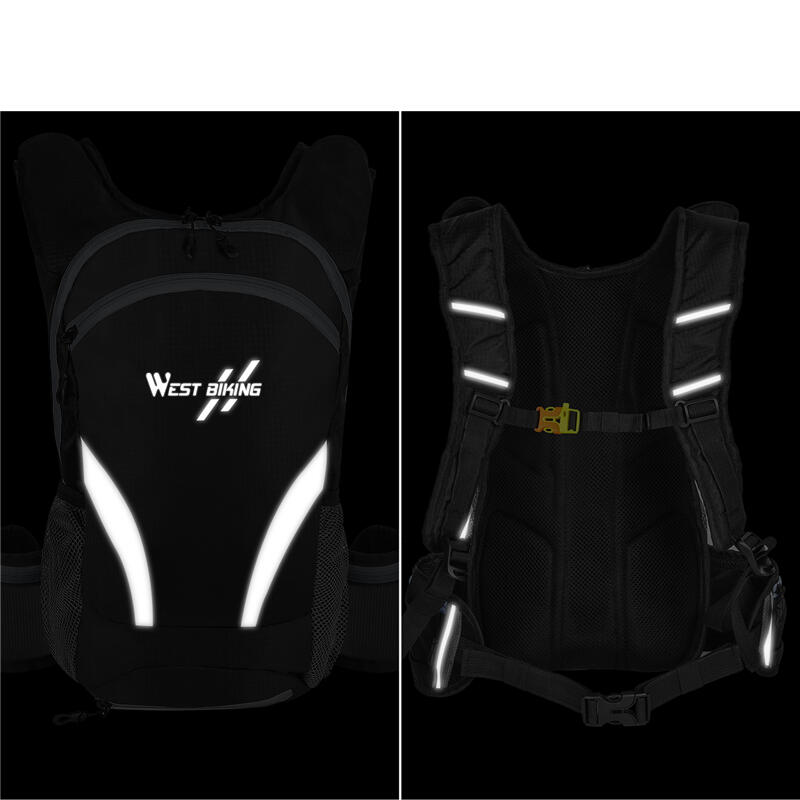 Rucsac bicicleta pliabil, impermeabil, buzunar sistem hidratare, 15L, negru+gri