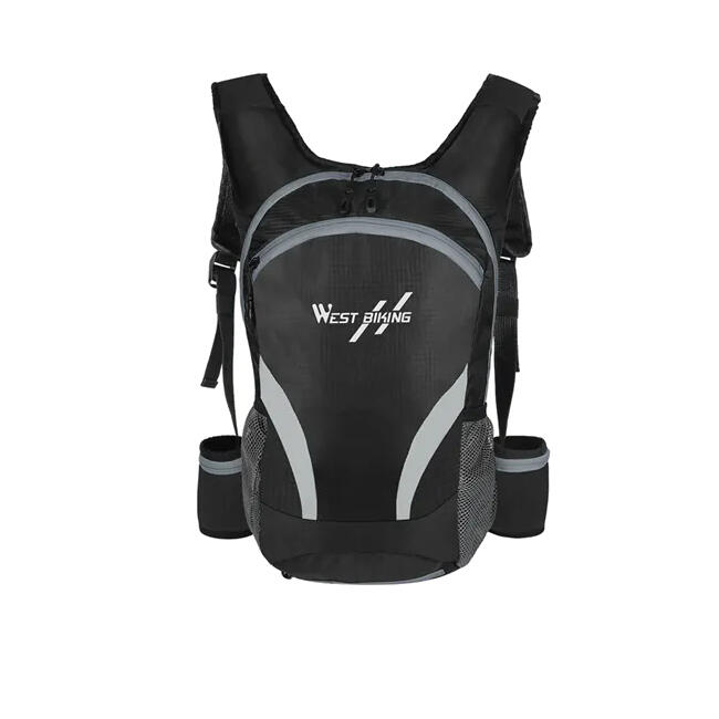Rucsac bicicleta pliabil, impermeabil, buzunar sistem hidratare, 15L, negru+gri