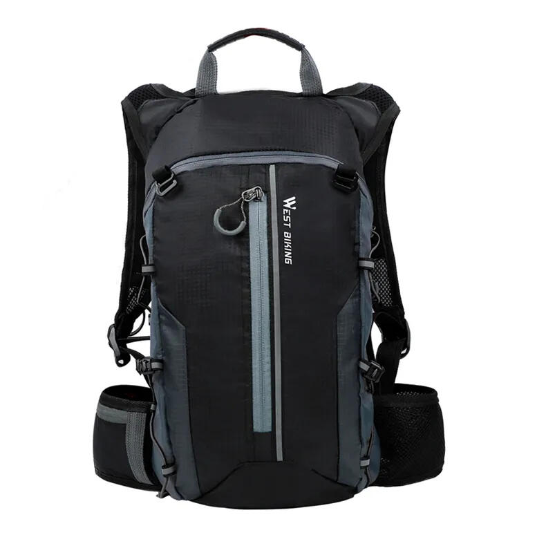 Rucsac bicicleta pliabil, impermeabil, buzunar sistem hidratare, 10L, negru+gri