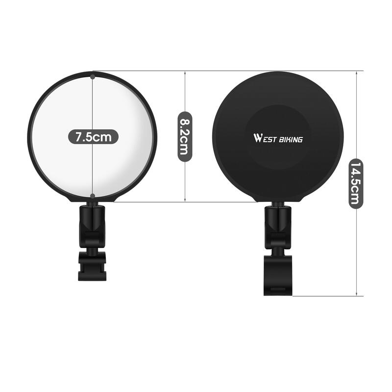 Oglinda retrovizoare HD pentru biciclete, montare ghidon, rotatie 360, negru