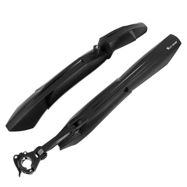 Set aparatori bicicleta MTB, fata 60 x 9 cm, spate 53 x 8 cm, plastic, negru