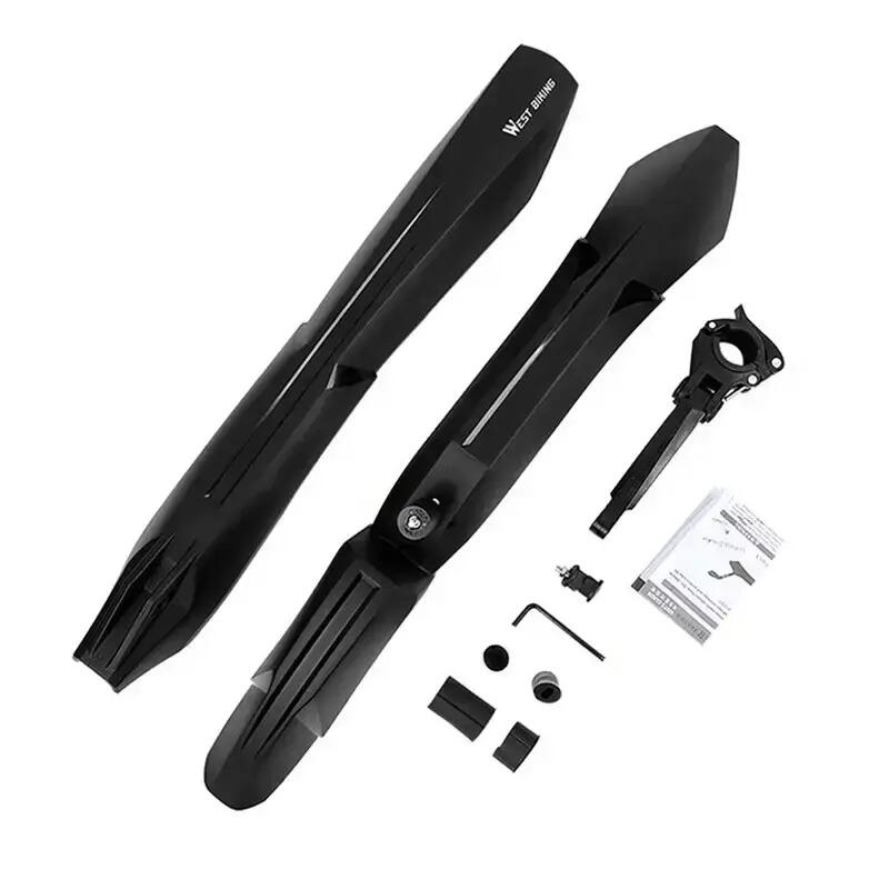 Set aparatori bicicleta MTB, fata 60 x 9 cm, spate 53 x 8 cm, plastic, negru 2/6