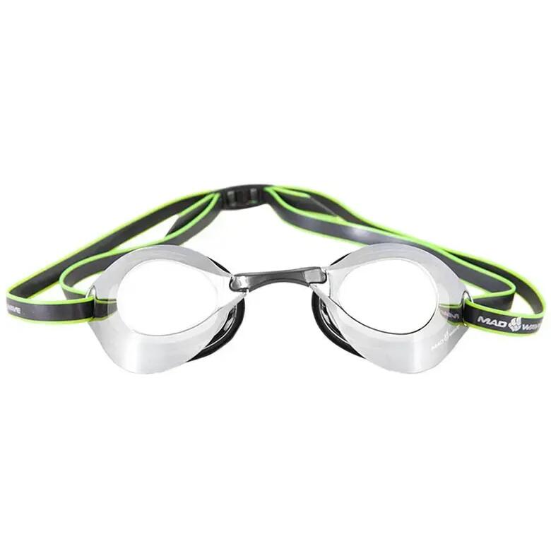 MAD WAVE Turbo Racer Mirrored Swimming Goggles - Black