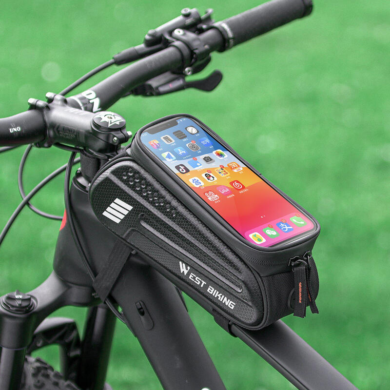 Geanta pentru bicicleta, fixare cadru, suport pentru telefon, impermeabila, 1.5L
