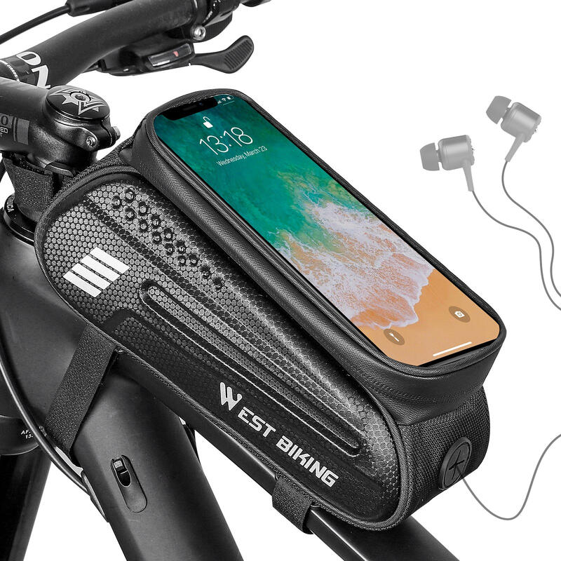 Geanta pentru bicicleta, fixare cadru, suport pentru telefon, impermeabila, 1.5L