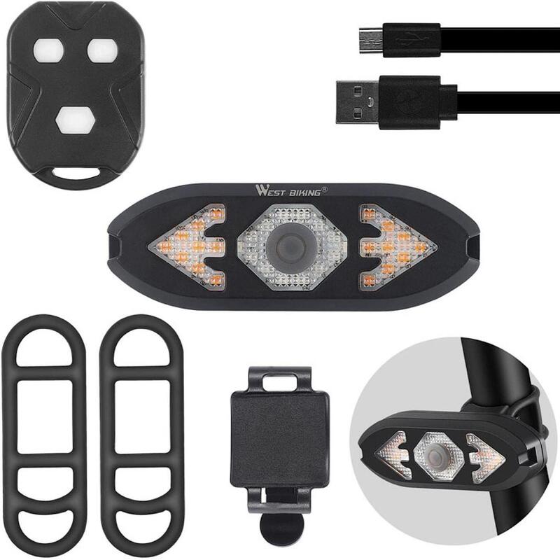 Stop spate bicicleta 36 LED, telecomanda, USB, claxon, baterie 900 mAh