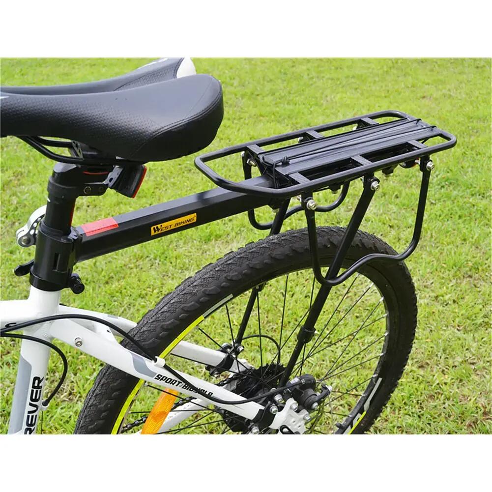 Portbagaj bicicleta MTB cu stop reflectorizant rosu, sarcina max 50 kg, negru 5/6