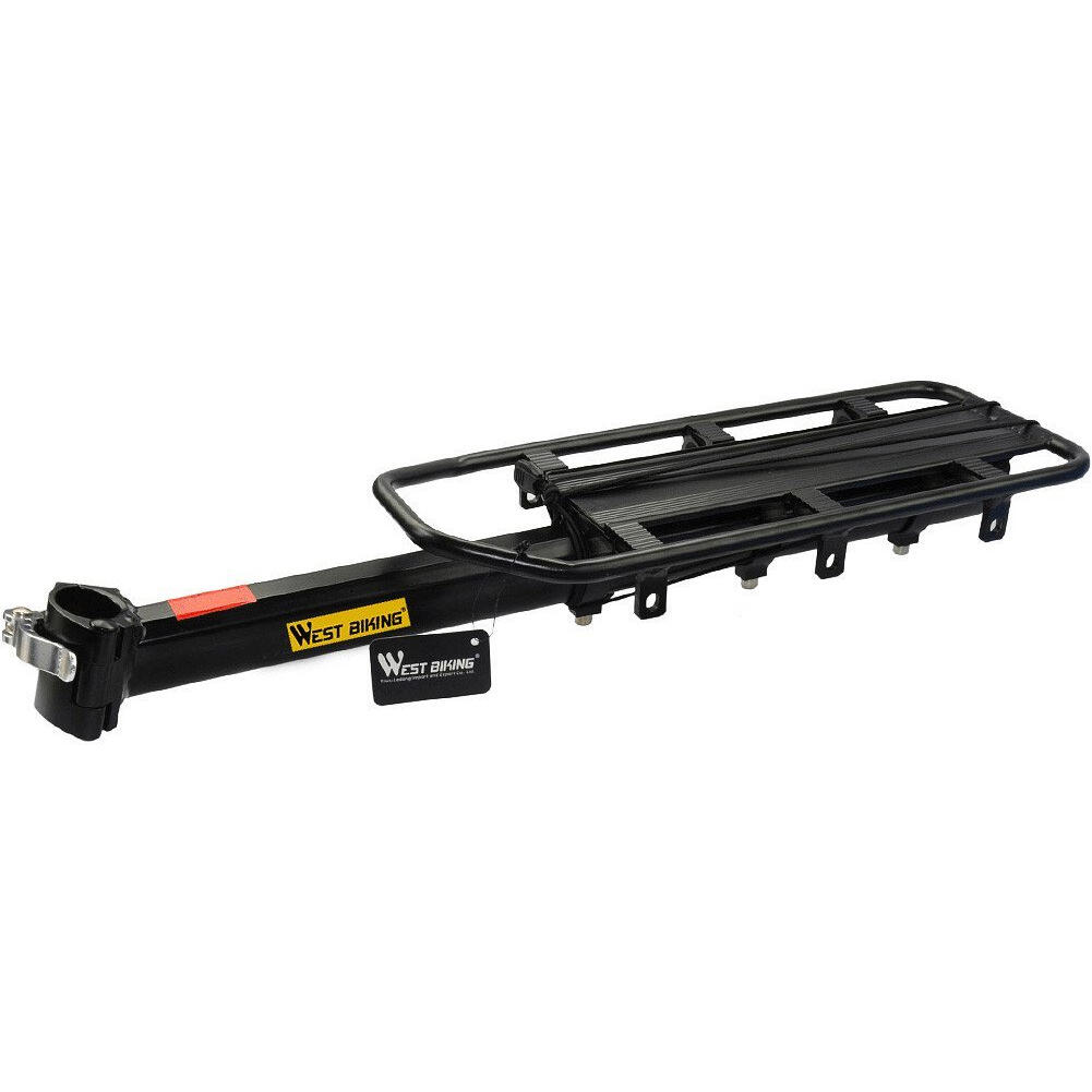 Portbagaj bicicleta MTB cu stop reflectorizant rosu, sarcina max 50 kg, negru