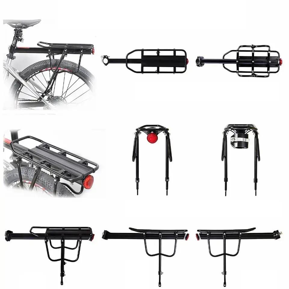 Portbagaj bicicleta MTB cu stop reflectorizant rosu, sarcina max 50 kg, negru 4/6