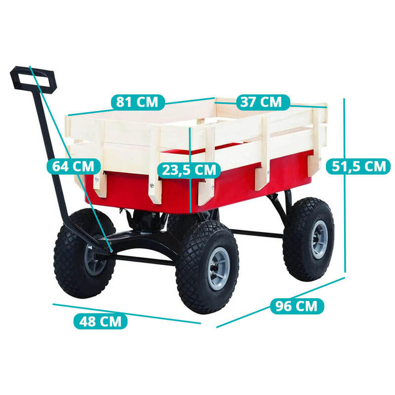 Carucior metalic de gradina-capacitate de incarcare 150 kg
