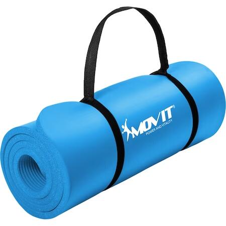 Covoras de gimnastica, MOVIT®, 190 x 60 x1,5cm, albastru deschis