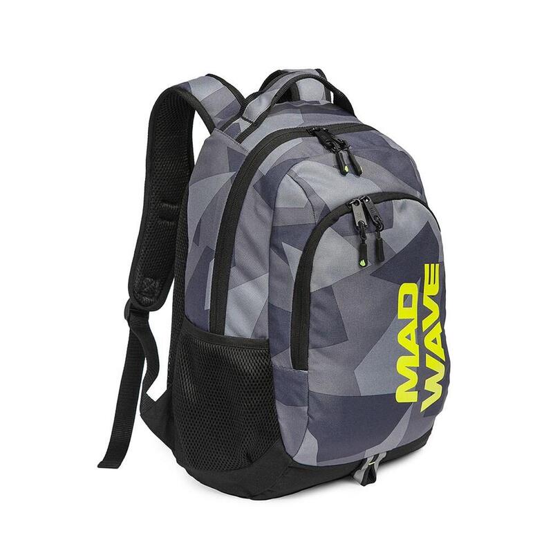 Mochila natación compartimentos 48x28x20 negro/amarillo 27L