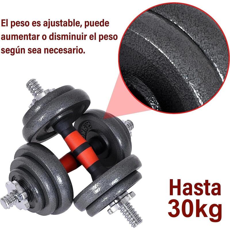 Kit Mancuernas - Kit Pesas Musculación 30kg.