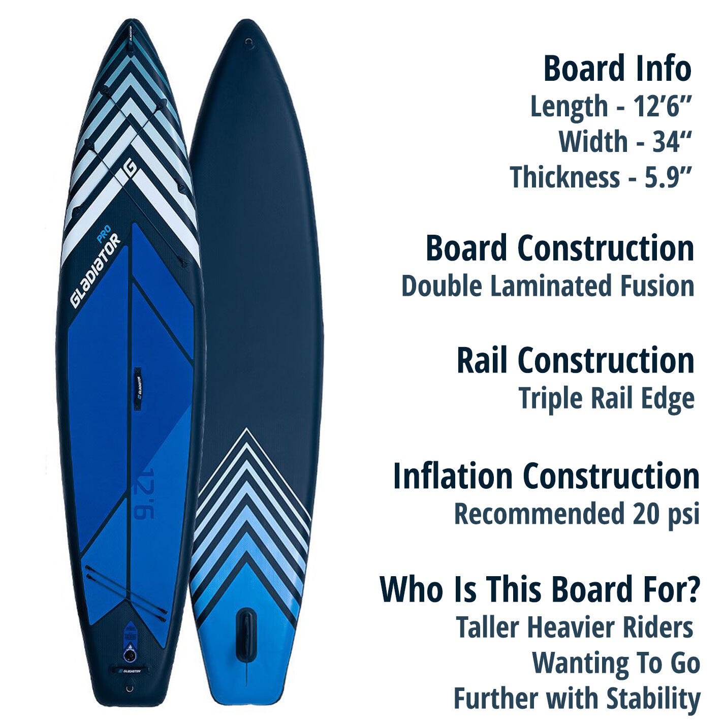 SUP Gladiator Pro 12'6” Touring Breed opblaasbaar board 2/7