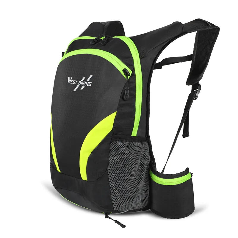 Rucsac bicicleta pliabil, impermeabil, buzunar sistem hidratare, 15L,negru+verde