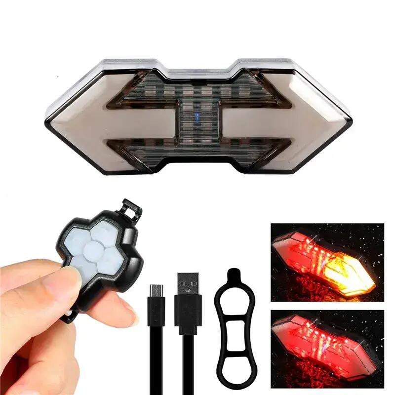 Stop spate bicicleta LED, 5 moduri iluminare, telecomanda, claxon, incarcare USB 6/7