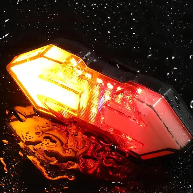 Stop spate bicicleta LED, 5 moduri iluminare, telecomanda, claxon, incarcare USB 4/7