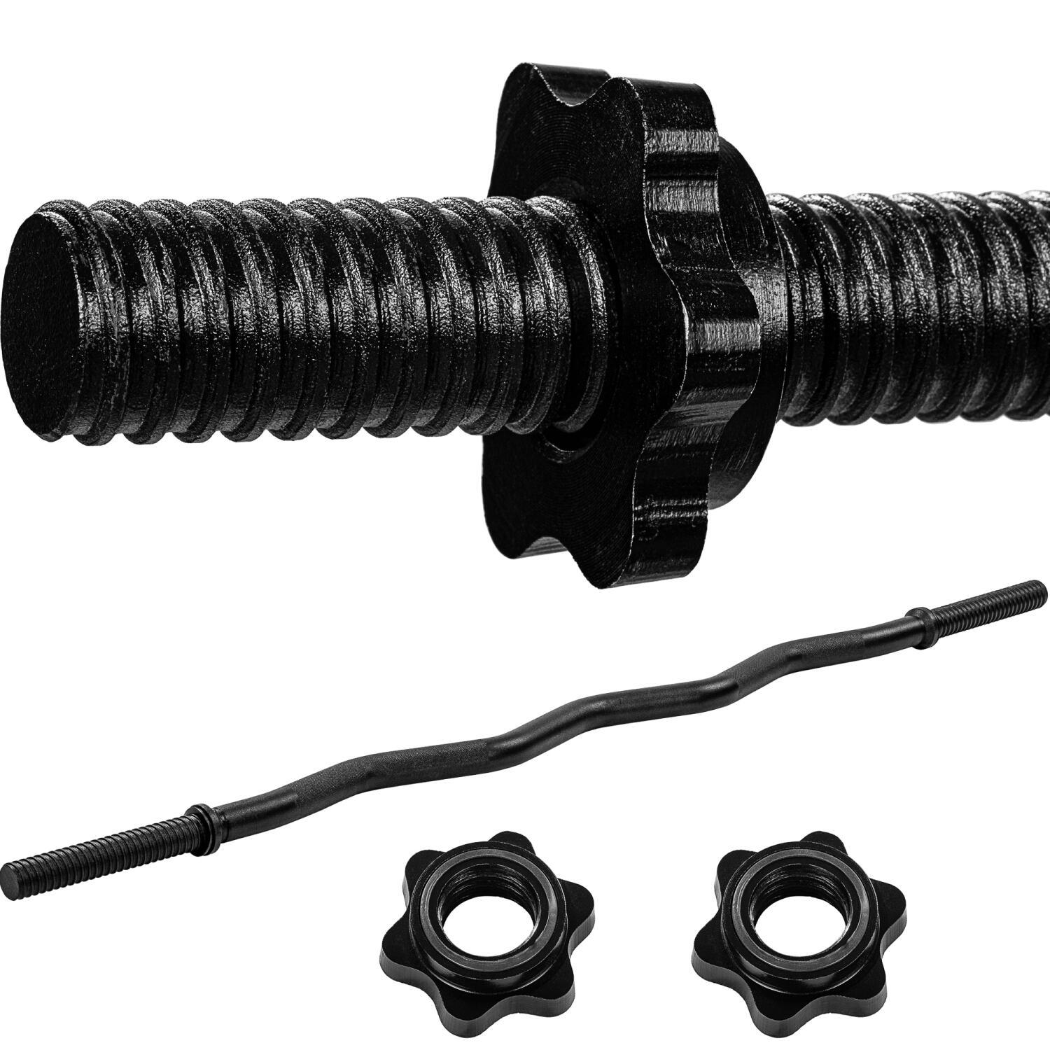 SZ Curlstange - Schwarz mit Sternverschluss 130cm , Hantelstange 4/6