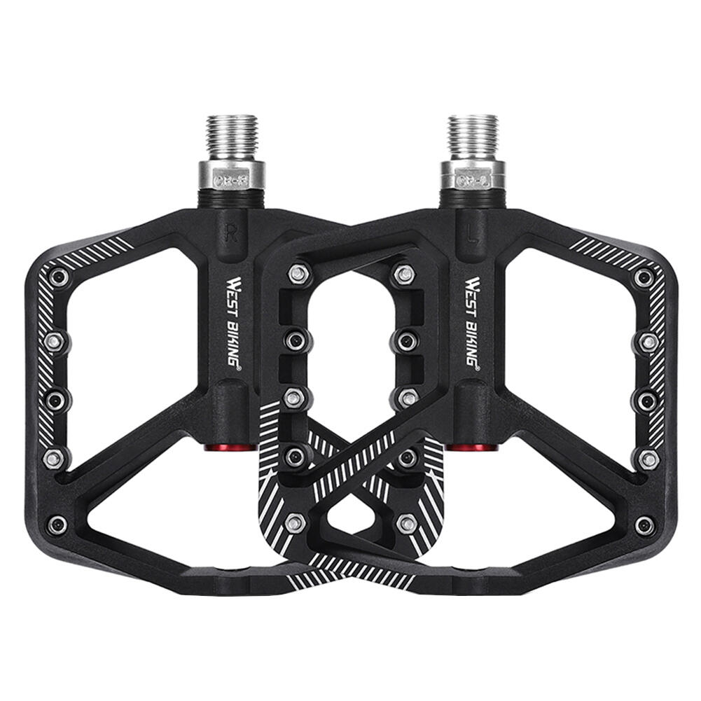 Set 2 pedale biciclete MTB si de oras, model lat, crampoane, 11.2 x 8.7 x 1.5 cm