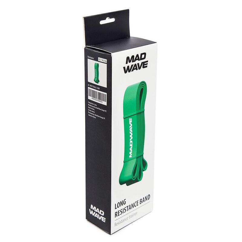 Banda Elástica largaa de resistencia MAD WAVE Verde 22.7 – 54.5 kgs