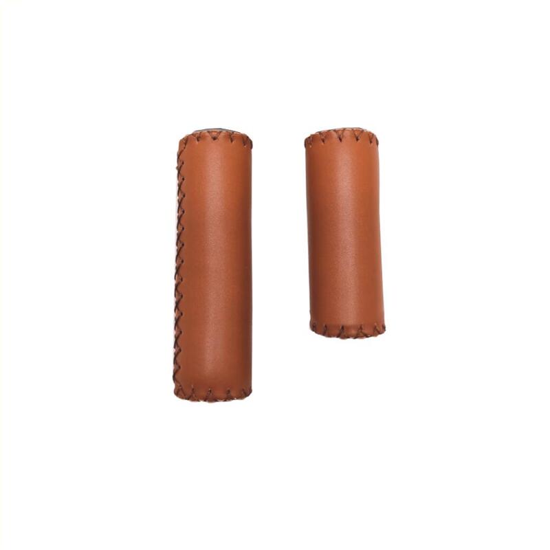 Poignées 85/125 mm en cuir marron par set