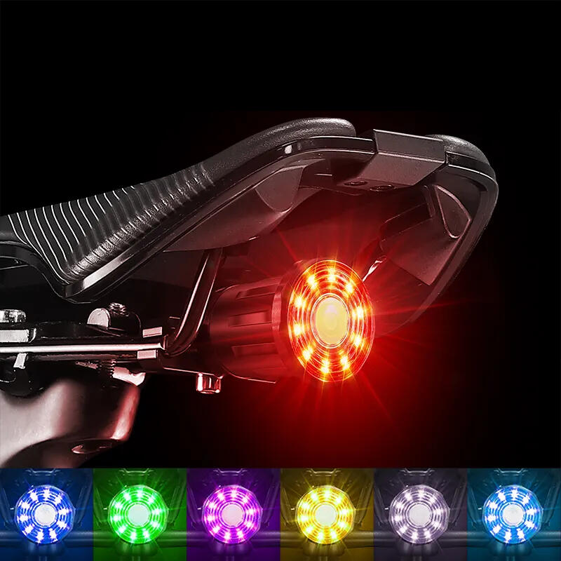 Stop LED spate bicicleta,7 culori, 6 moduri iluminare, senzor frana vibratii,USB