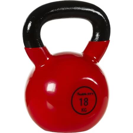 Kettlebell profesional, MOVIT®, 18 kg, fonta, rosu