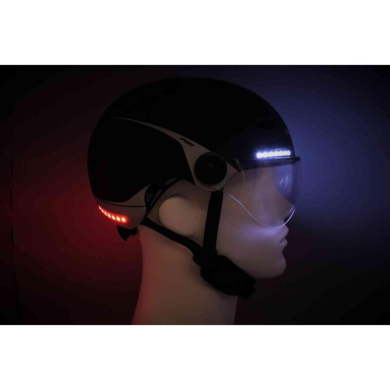 CASCO DE BICICLETA CON LUCES, SONIDO ESTÉREO Y MICRÓFONO INTEGRADO- PHENIX NEGRO