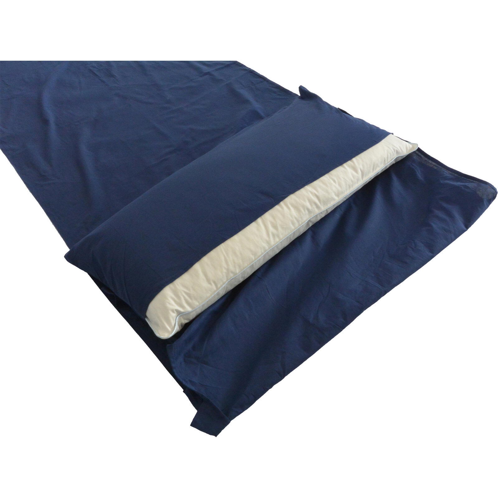Deckenform Sleeping Liner Poly-Baumwolle royalblau 5/7