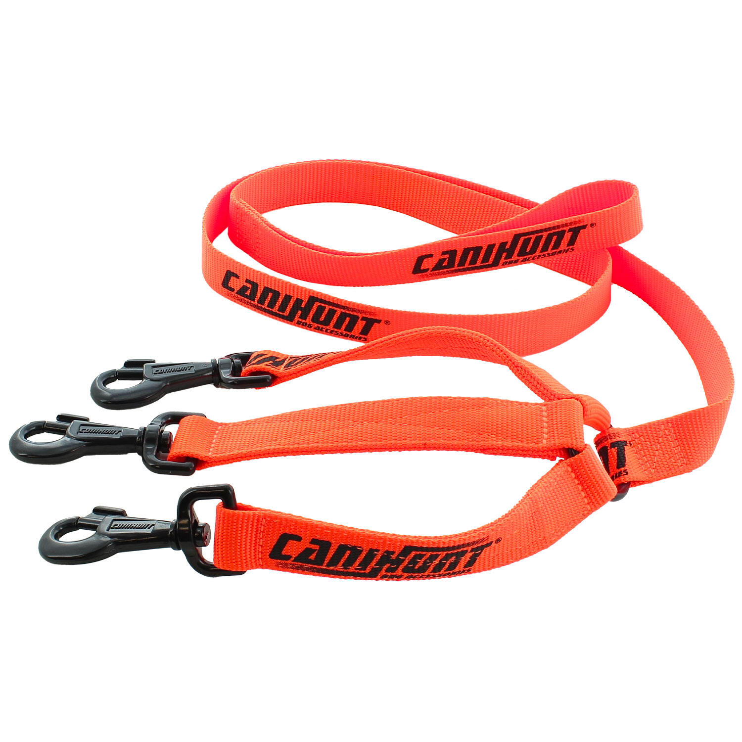 CANIHUNT Guinzaglio triplo HUNTER FIRST arancione 150 cm