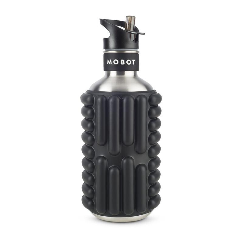 Bouteille de sport noir avec revêtement Trigger point - MOBOT - 1,2 Litres