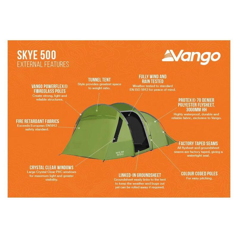 Vango Skye 500 Namiot 5-osobowy zielony