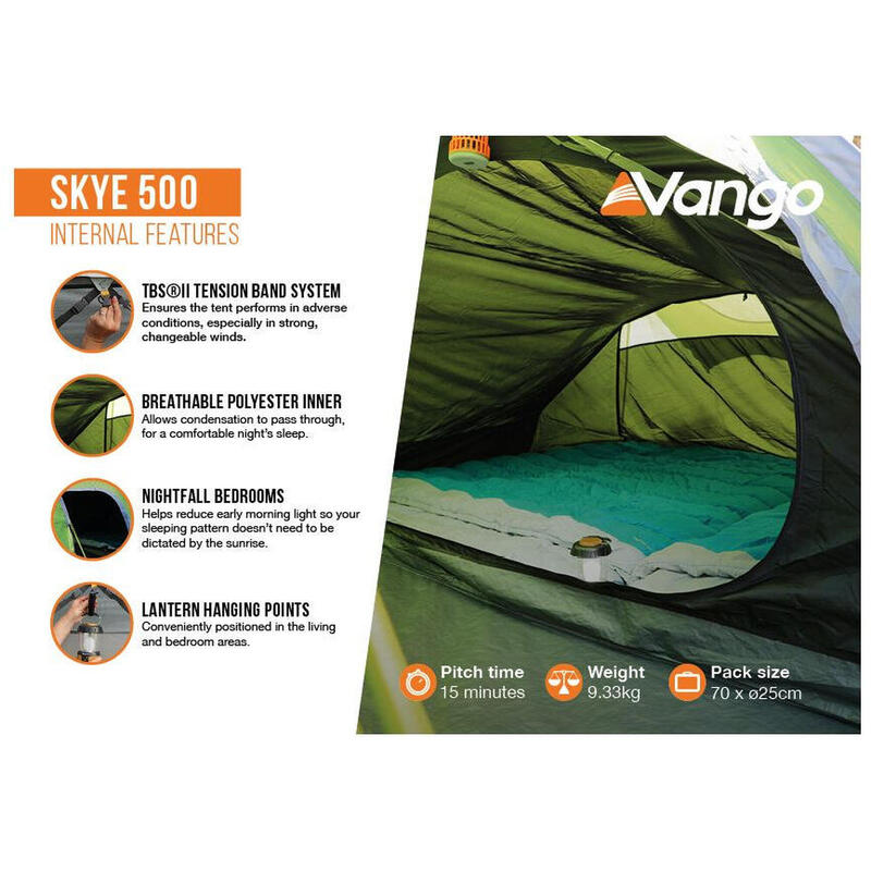 Vango Skye 500 Namiot 5-osobowy zielony