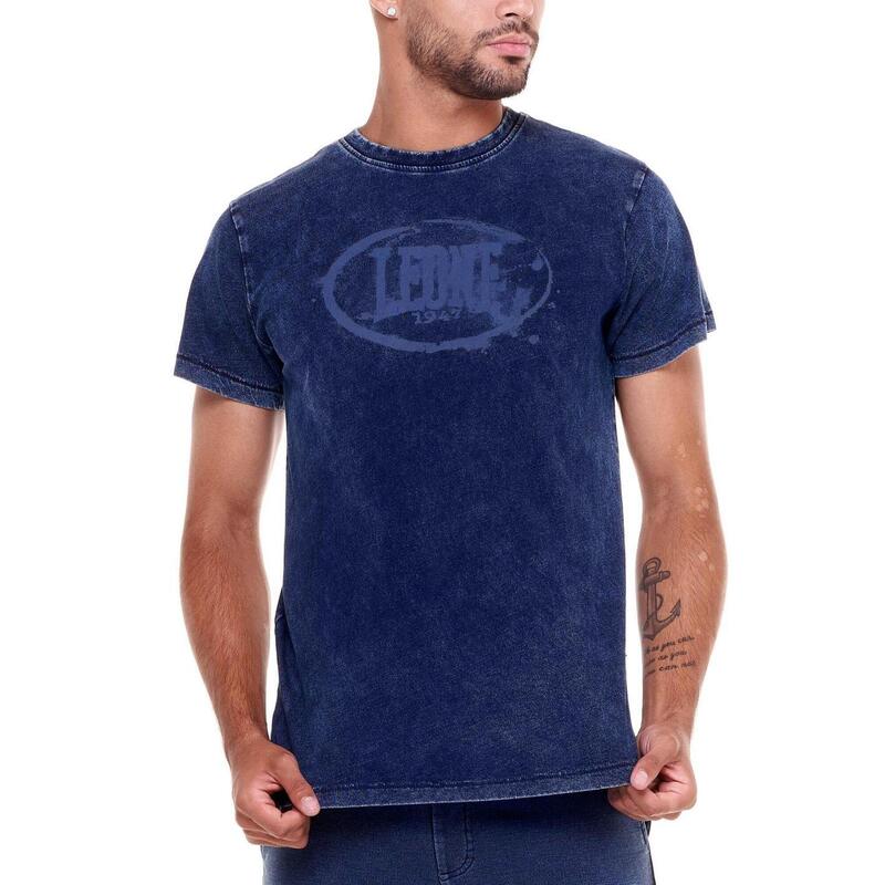 T-shirt voor heren in indigo denim wassing
