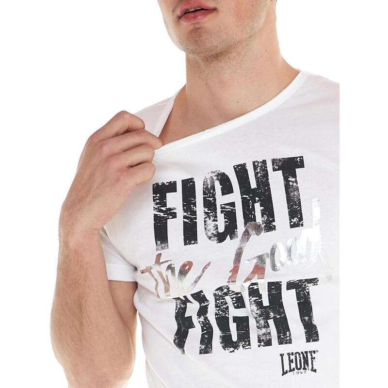 Tricou pentru bărbați cu imprimeu sportiv „The good fight”.