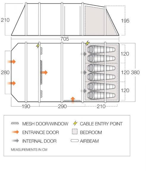 Namiot kempingowy 6-osobowy Vango Lismore Air 600XL Package