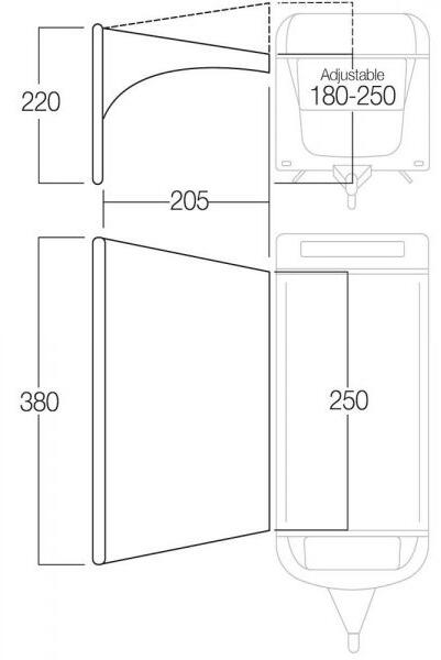 Caravan Sonnensegel Air Beam Wohnmobil Van Bus Markise Vordach Keder 2,5 m 2/7