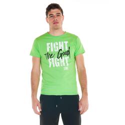 Sportief heren-T-shirt met "The good fight"-print