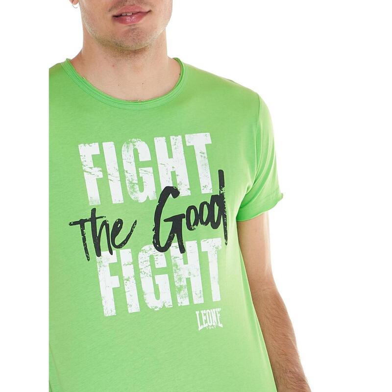 Tricou pentru bărbați cu imprimeu sportiv „The good fight”.