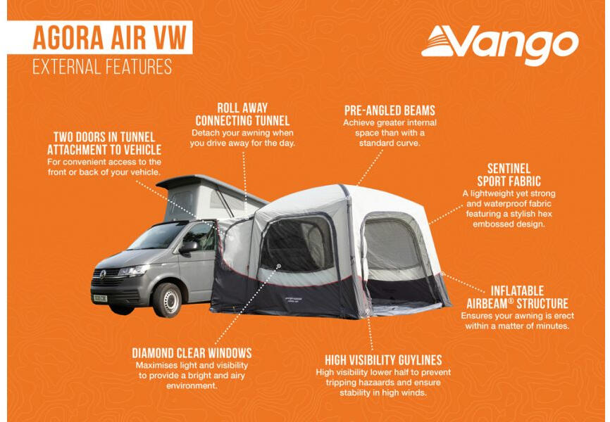 Vango Agora Air VW Drive Away Awning - Sentinel Sport - Shadow Grey 4/7