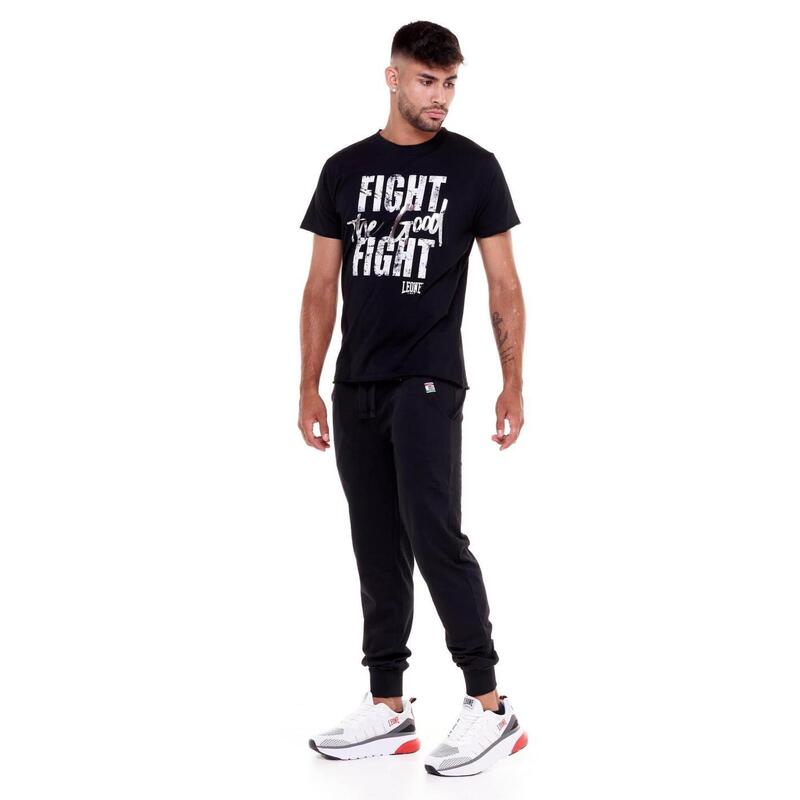 Sportief heren-T-shirt met "The good fight"-print