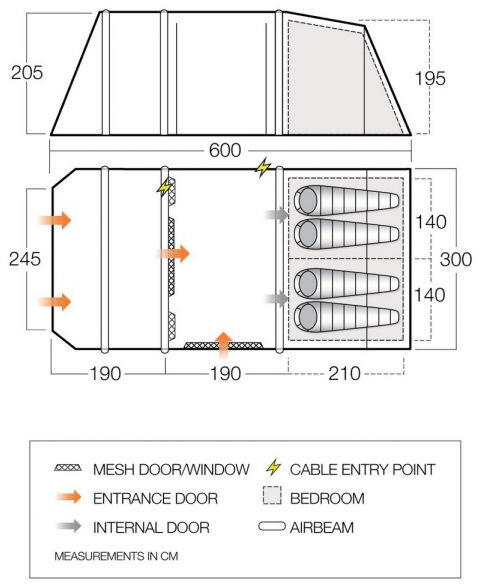 Vango Joro Air 450 Sentinel Eco Dura - Moroccan Blue 2/6