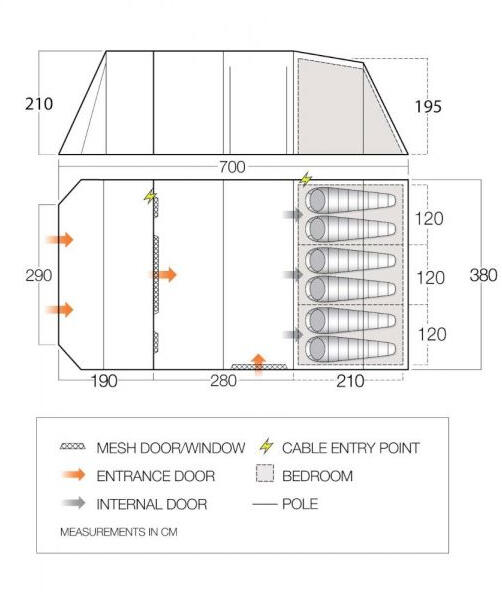 Namiot rodzinny 6 osobowy Lismore 600XL