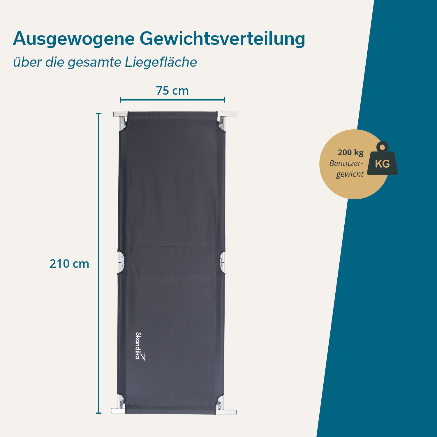 Lettino Pieghevole Da Campeggio Megashopitalia - Brandina XL Con Borsa, Acciaio, Blu - Foto 4