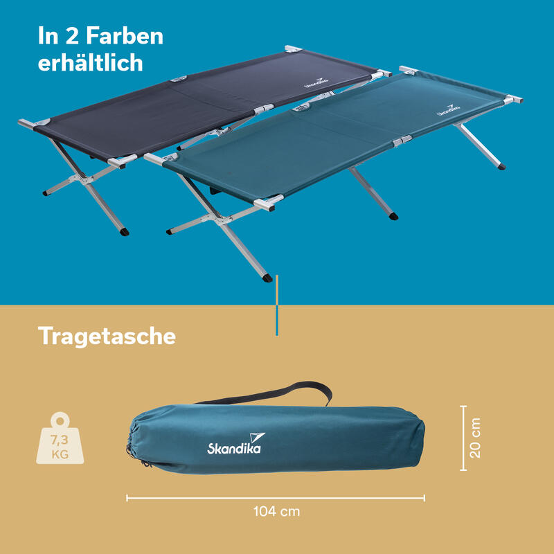 Campingliege Vuoma - Klappbare Sonnenliege mit Organizer-Tasche - max. 200 kg