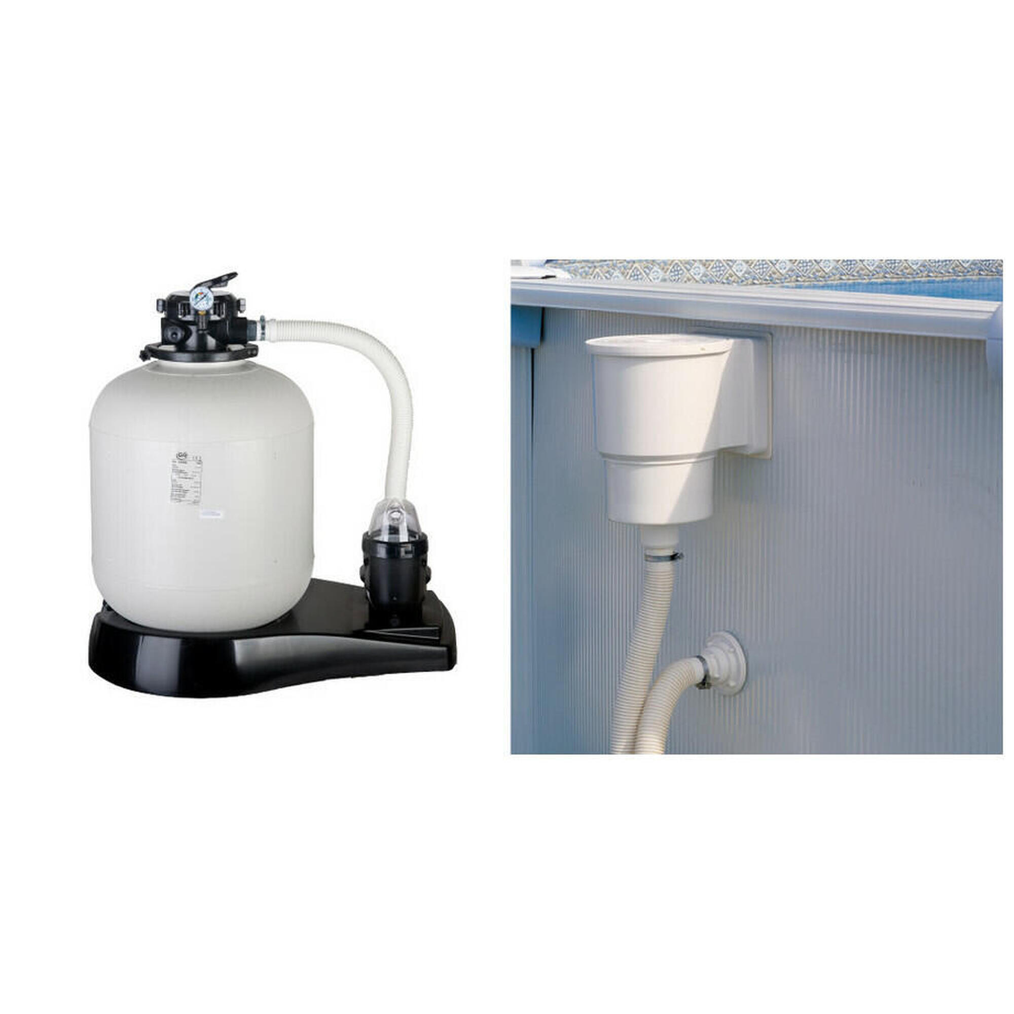 Piscina Fidji con parete in acciaio bianco 730 x 375 x 120 cm ovale 5/7