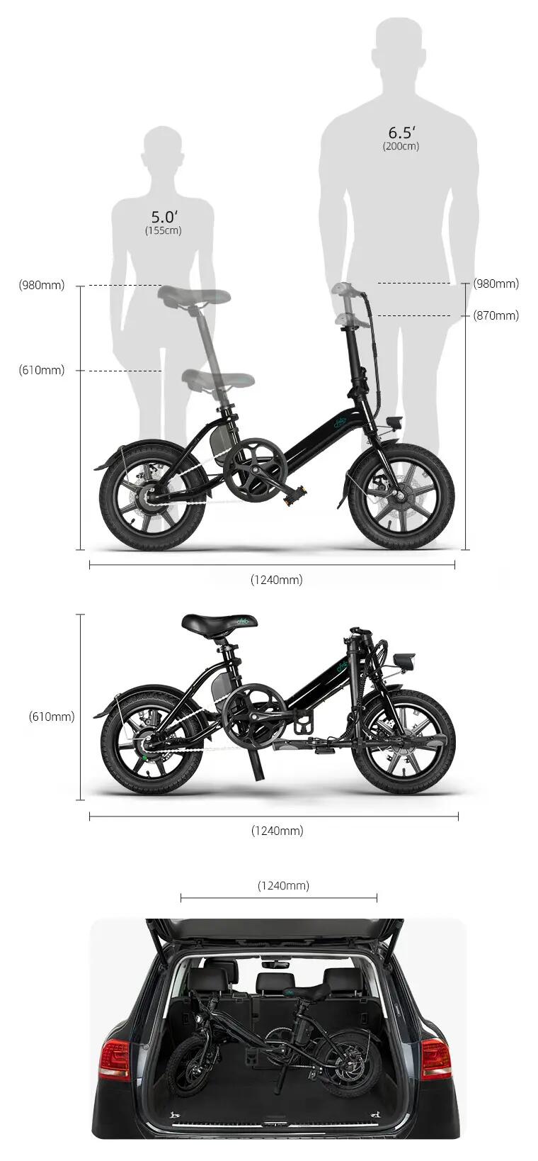 Bicicleta Mini eléctrica plegable D3 PRO 5/7