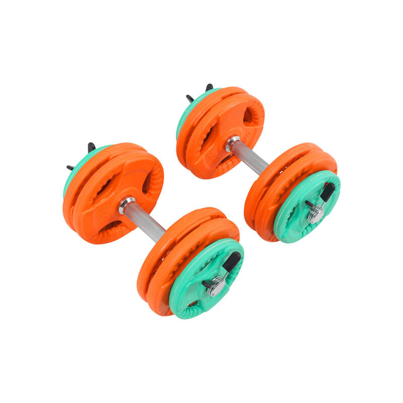 Dumbellset - Halterset - Gripper Gietijzer - Rubber Coating - 30 kg -