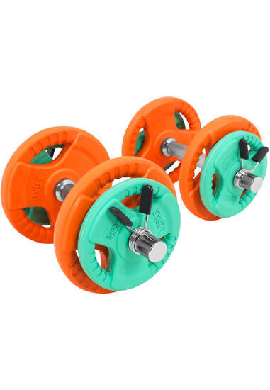 Kurzhantelset Federverschluss Gummi Gripper 20 kg